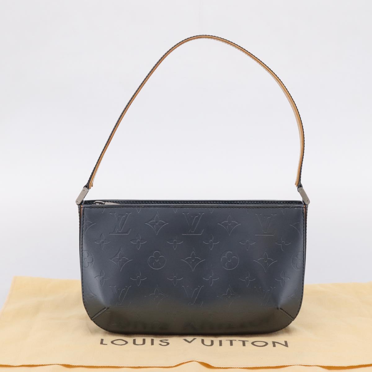 LOUIS VUITTON Monogram Mat Fowler Hand Bag Navy M55145 LV Auth 207018V