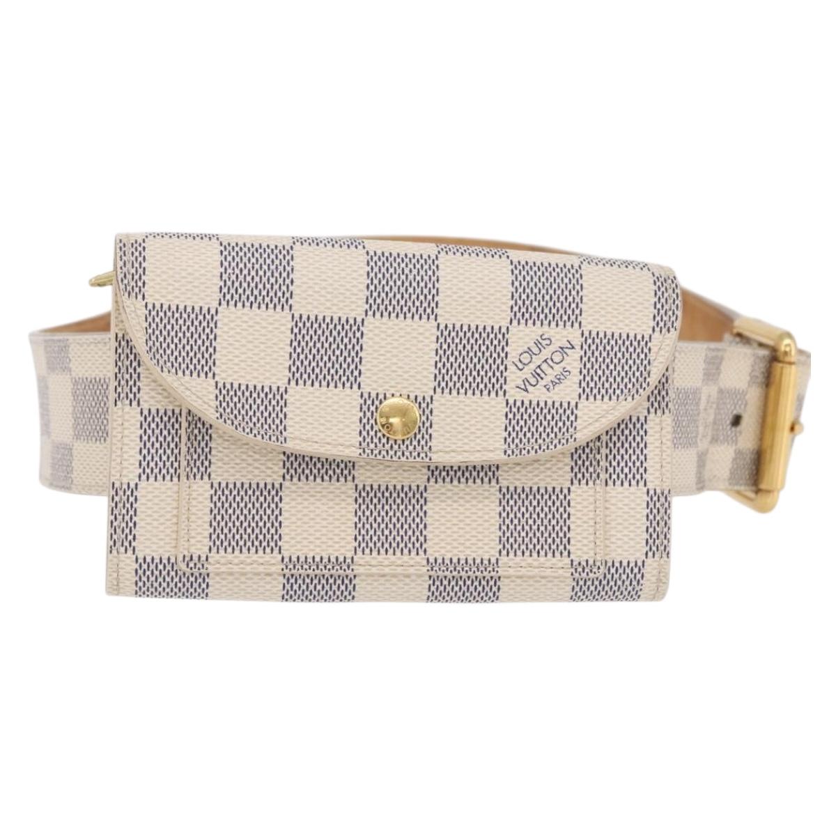 LOUIS VUITTON Damier Azur Ceinture Pochette Solo Bag M9835T LV Auth 207030A