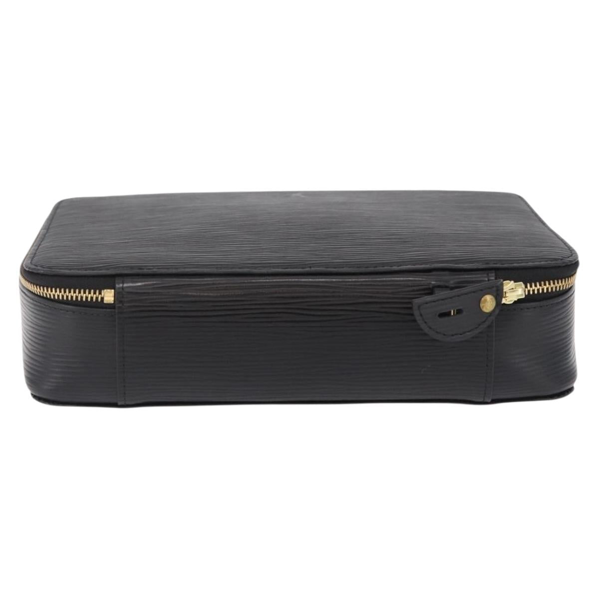 LOUIS VUITTON Epi Posh Monte Carlo Jewelry Box Black M48362 LV Auth 207034V