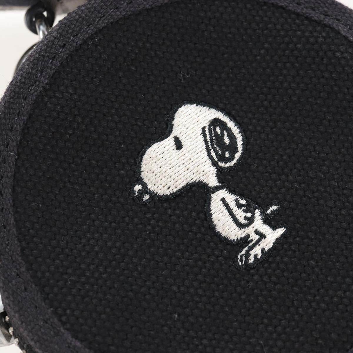 Coach Snoopy Shoulder Bag Canvas Black Silver Auth 207042A