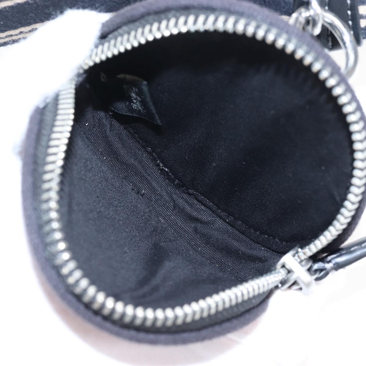 Coach Snoopy Shoulder Bag Canvas Black Silver Auth 207042A