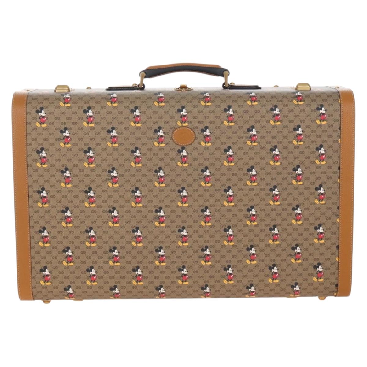 GUCCI x Disney Mickey Mouse Micro GG Supreme Suitcase PVC 602675 Auth 207045SM
