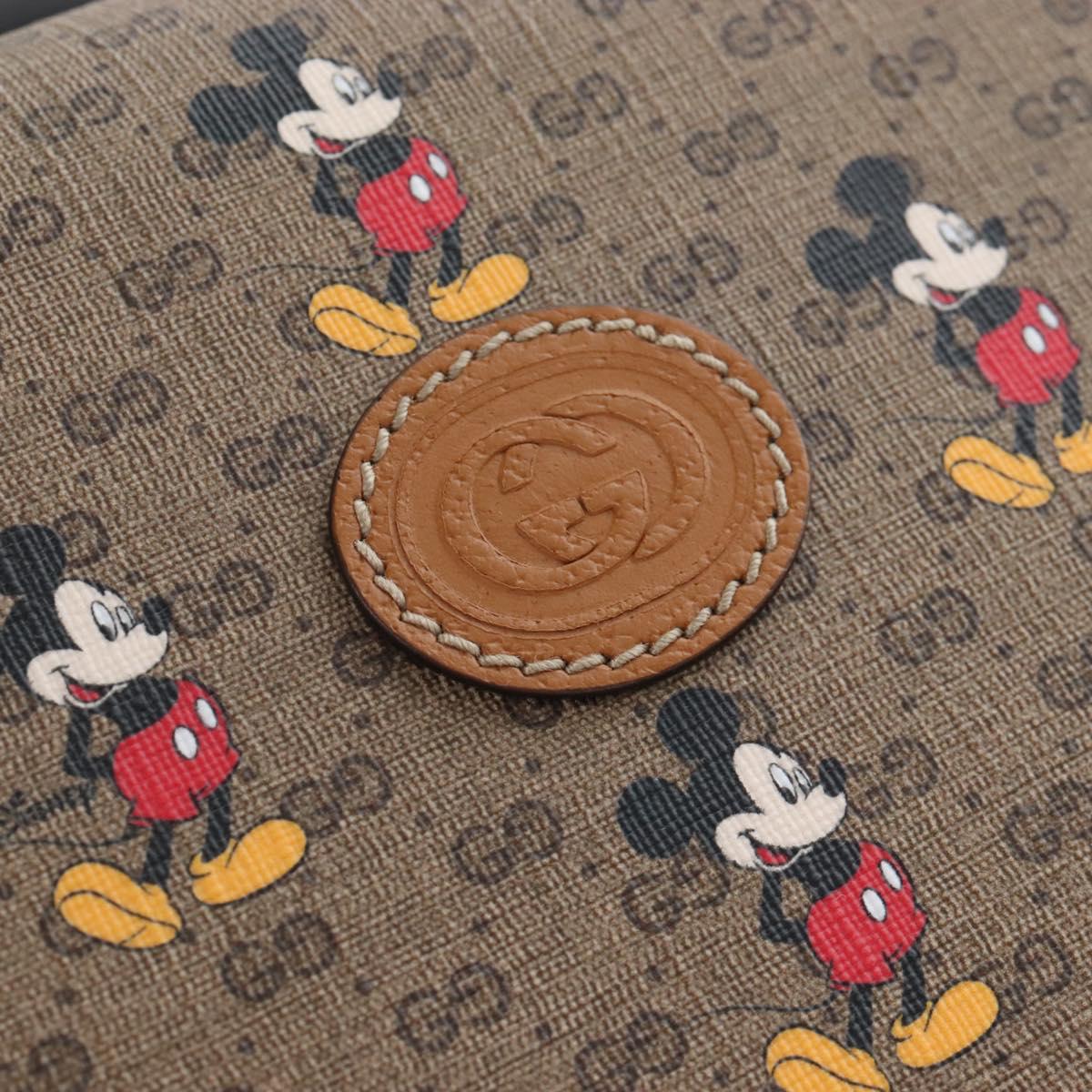 GUCCI x Disney Mickey Mouse Micro GG Supreme Suitcase PVC 602675 Auth 207045SM