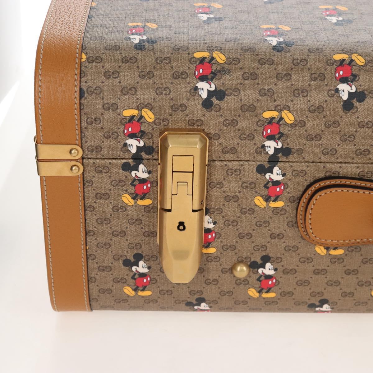 GUCCI x Disney Mickey Mouse Micro GG Supreme Suitcase PVC 602675 Auth 207045SM