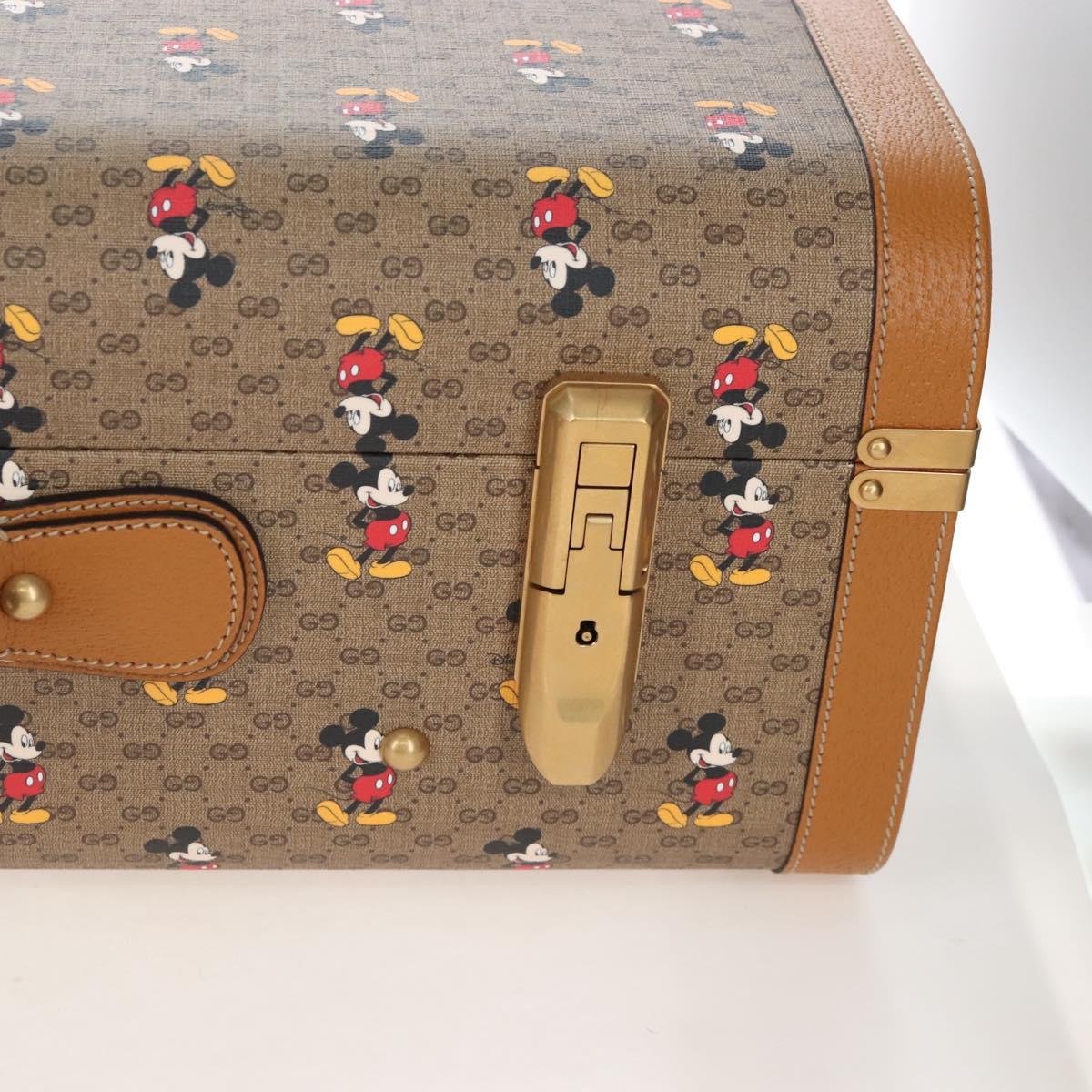 GUCCI x Disney Mickey Mouse Micro GG Supreme Suitcase PVC 602675 Auth 207045SM