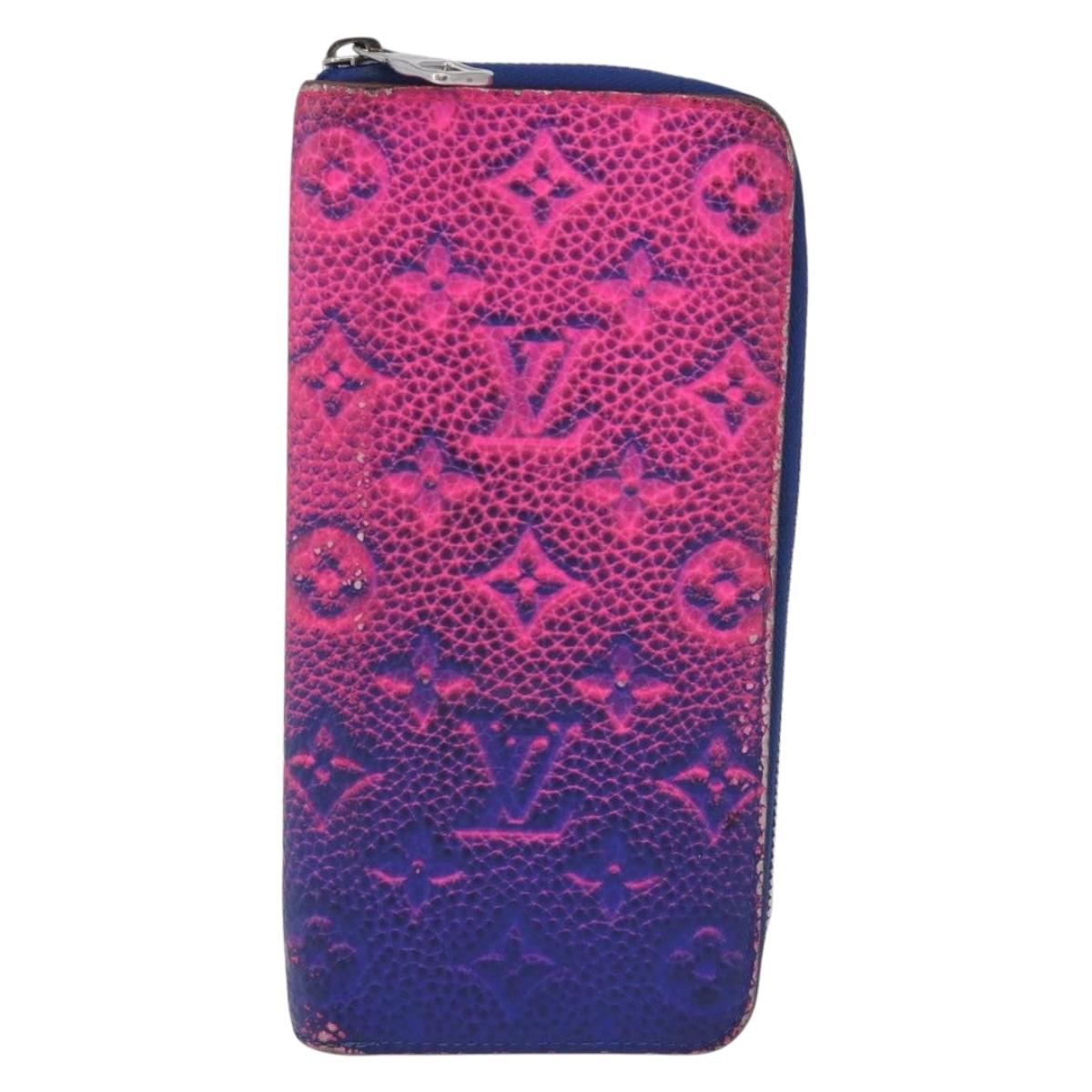 LOUIS VUITTON Taurillon Clemence Illusion Zippy Wallet Vertical Auth 207052