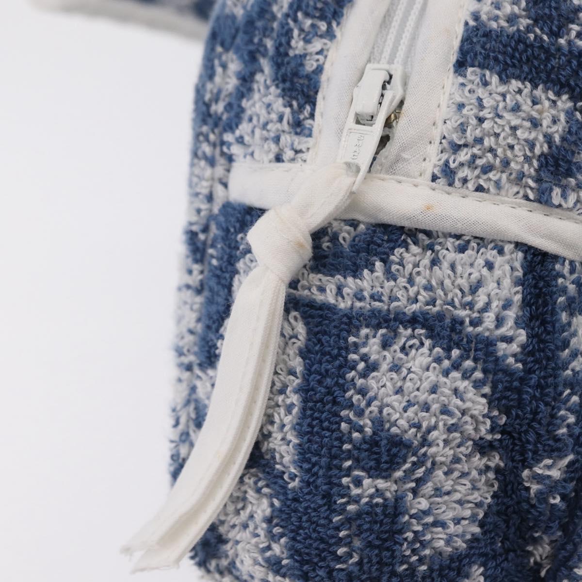 Christian Dior Trotter Canvas Hand Bag pile Blue Auth 207064A