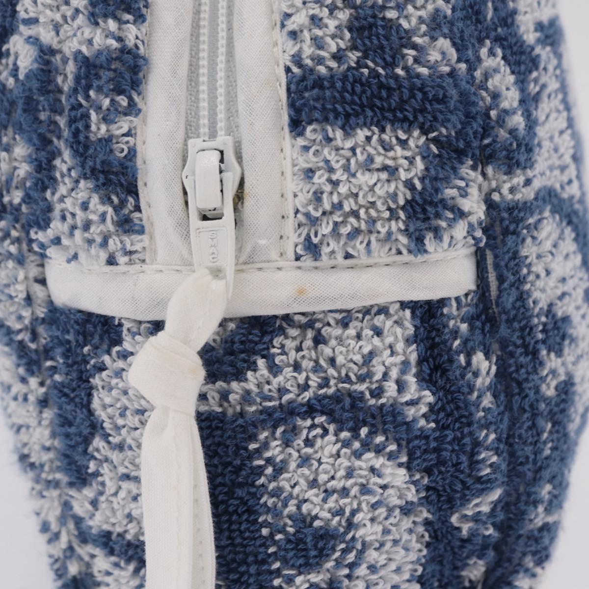 Christian Dior Trotter Canvas Hand Bag pile Blue Auth 207064A