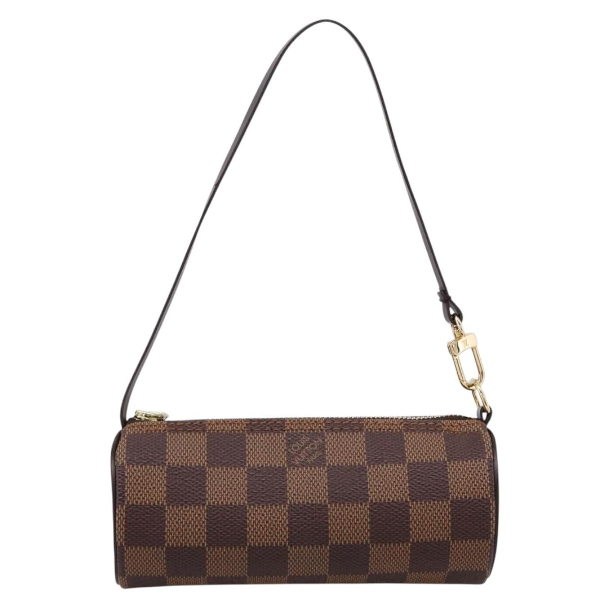 LOUIS VUITTON Damier Ebene Papillon Pouch LV Auth 207071V