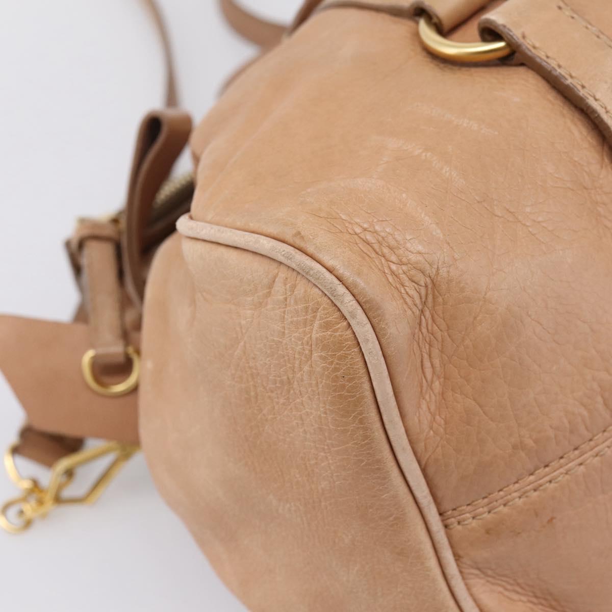 Miu Miu Matelasse Hand Bag Leather 2way Brown Gold Auth 207078A