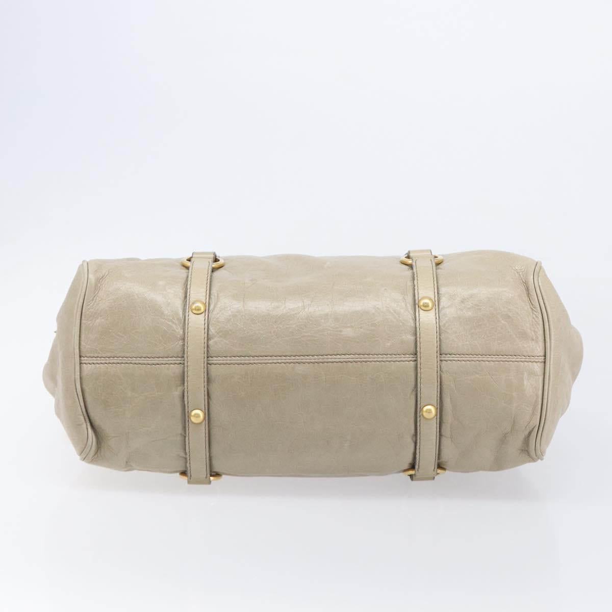 Miu Miu Matelasse Hand Bag Vitellolux 2way Beige Gold Auth 207079M