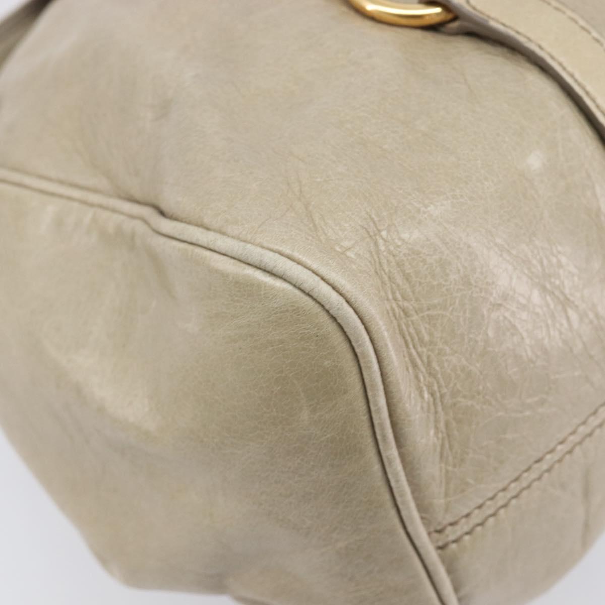 Miu Miu Matelasse Hand Bag Vitellolux 2way Beige Gold Auth 207079M