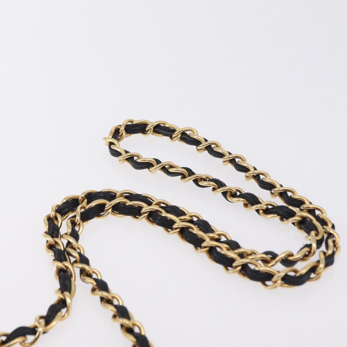 CHANEL Chain Matelasse Shoulder Bag Lamb Skin Black Gold CC Auth 207084V