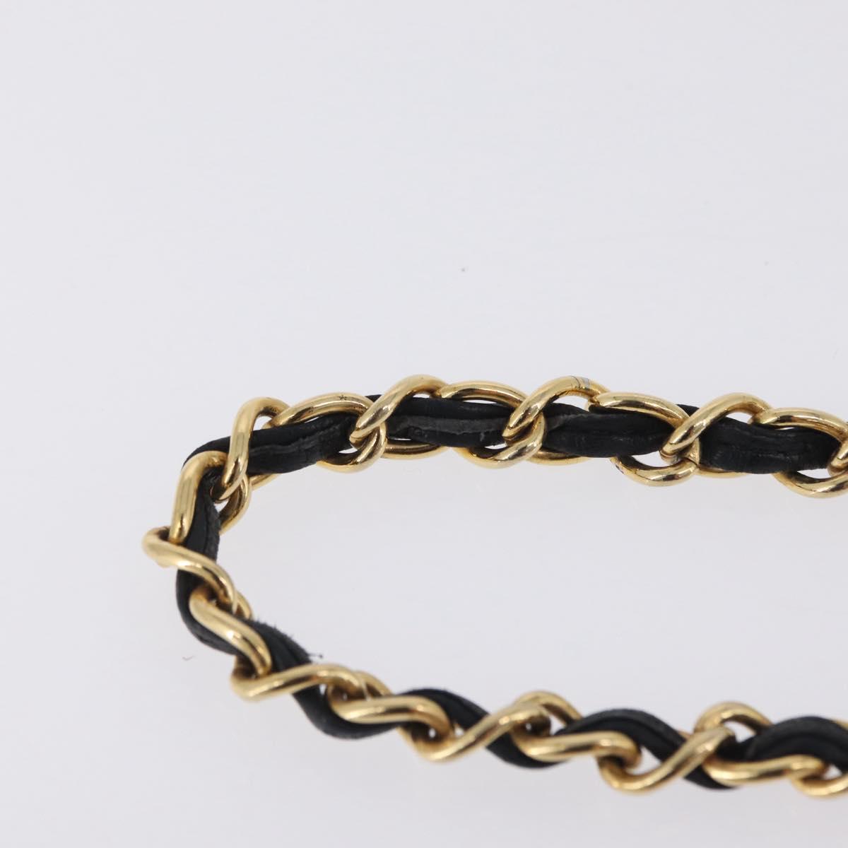 CHANEL Chain Matelasse Shoulder Bag Lamb Skin Black Gold CC Auth 207084V
