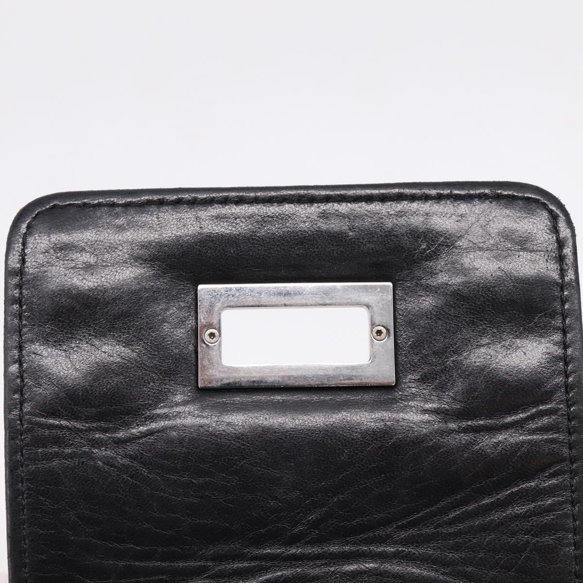 CHANEL Matelasse Chain Tote Bag Calf Skin Black Silver CC Auth 207094A