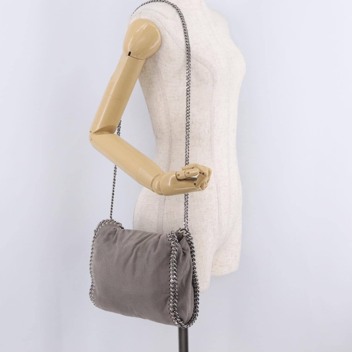Stella McCartney Chain Falabella Bag Polyester Gray Silver 371223 Auth 207099A