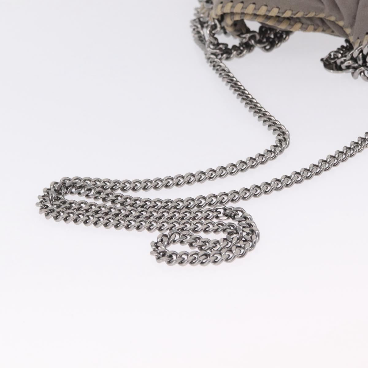 Stella McCartney Chain Falabella Bag Polyester Gray Silver 371223 Auth 207099A
