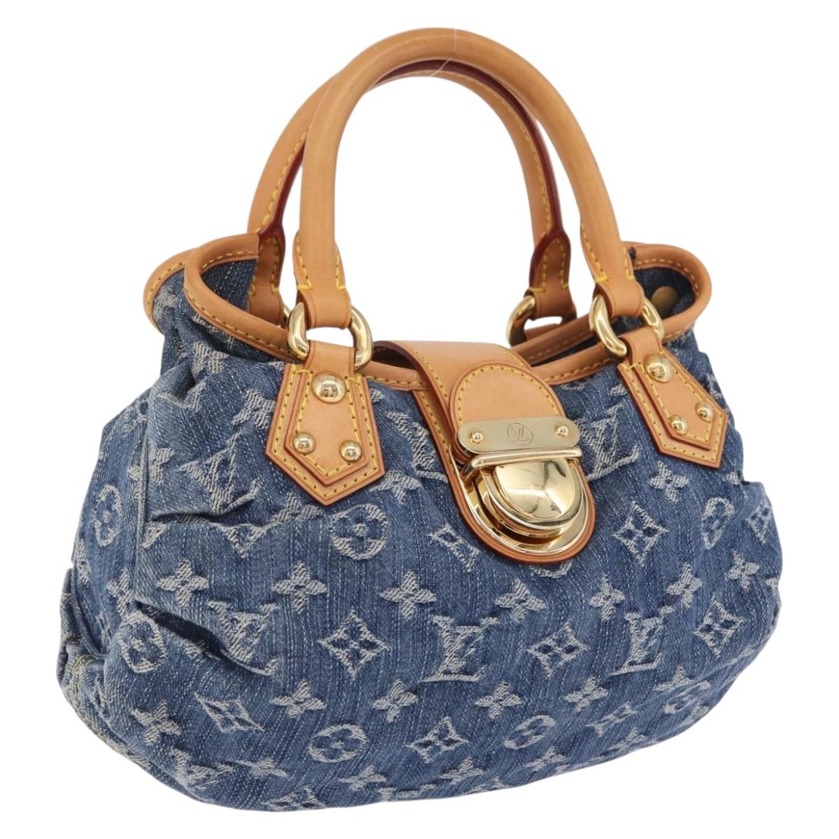 LOUIS VUITTON Monogram Denim Preity Hand Bag Blue M95020 LV Auth 207103V