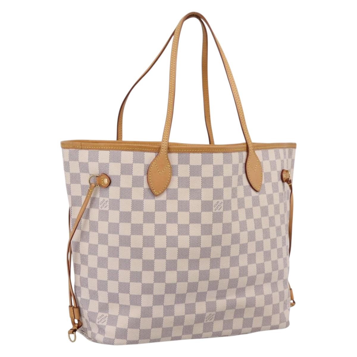 LOUIS VUITTON Damier Azur Neverfull MM Tote Bag N41605 LV Auth 207109V