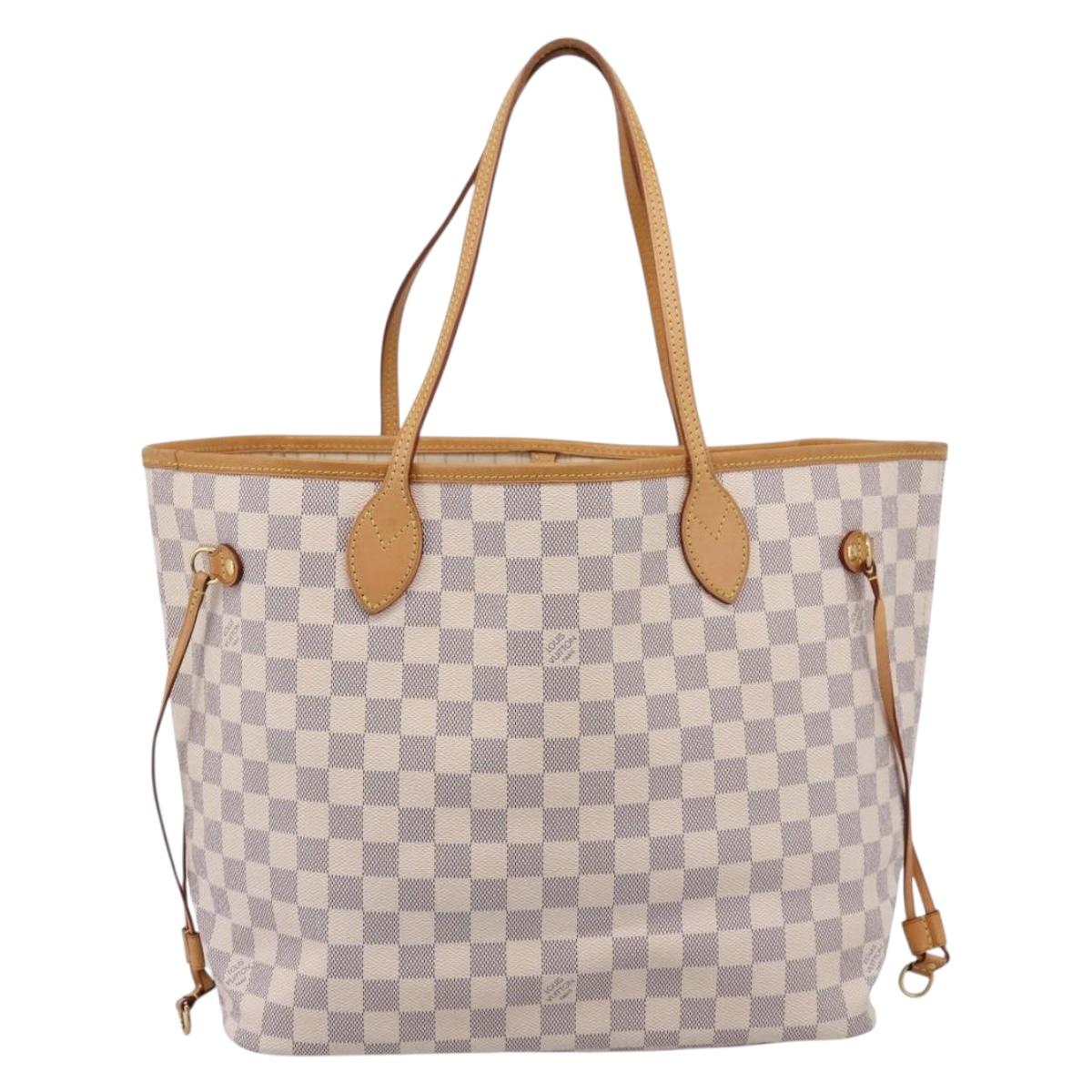 LOUIS VUITTON Damier Azur Neverfull MM Tote Bag N41605 LV Auth 207109V