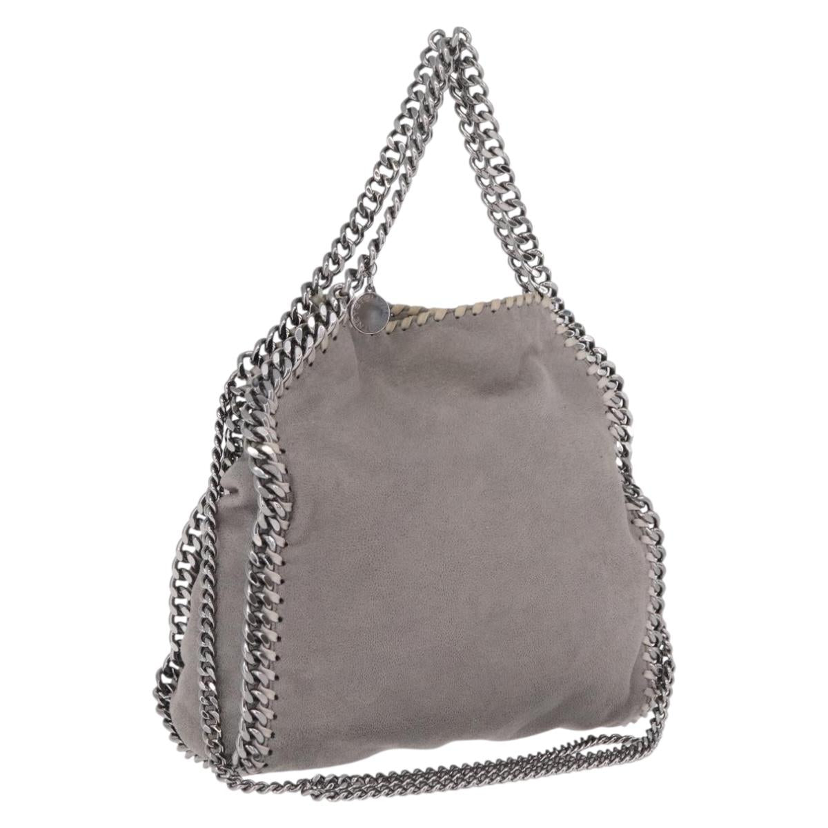 Stella McCartney Chain Falabella Bag Polyester Gray Silver 371223 Auth 207124A