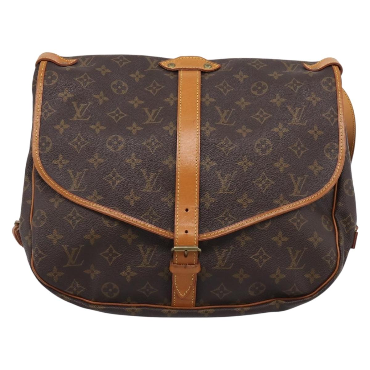 LOUIS VUITTON Monogram Saumur 35 Shoulder Bag M42254 LV Auth 207125V