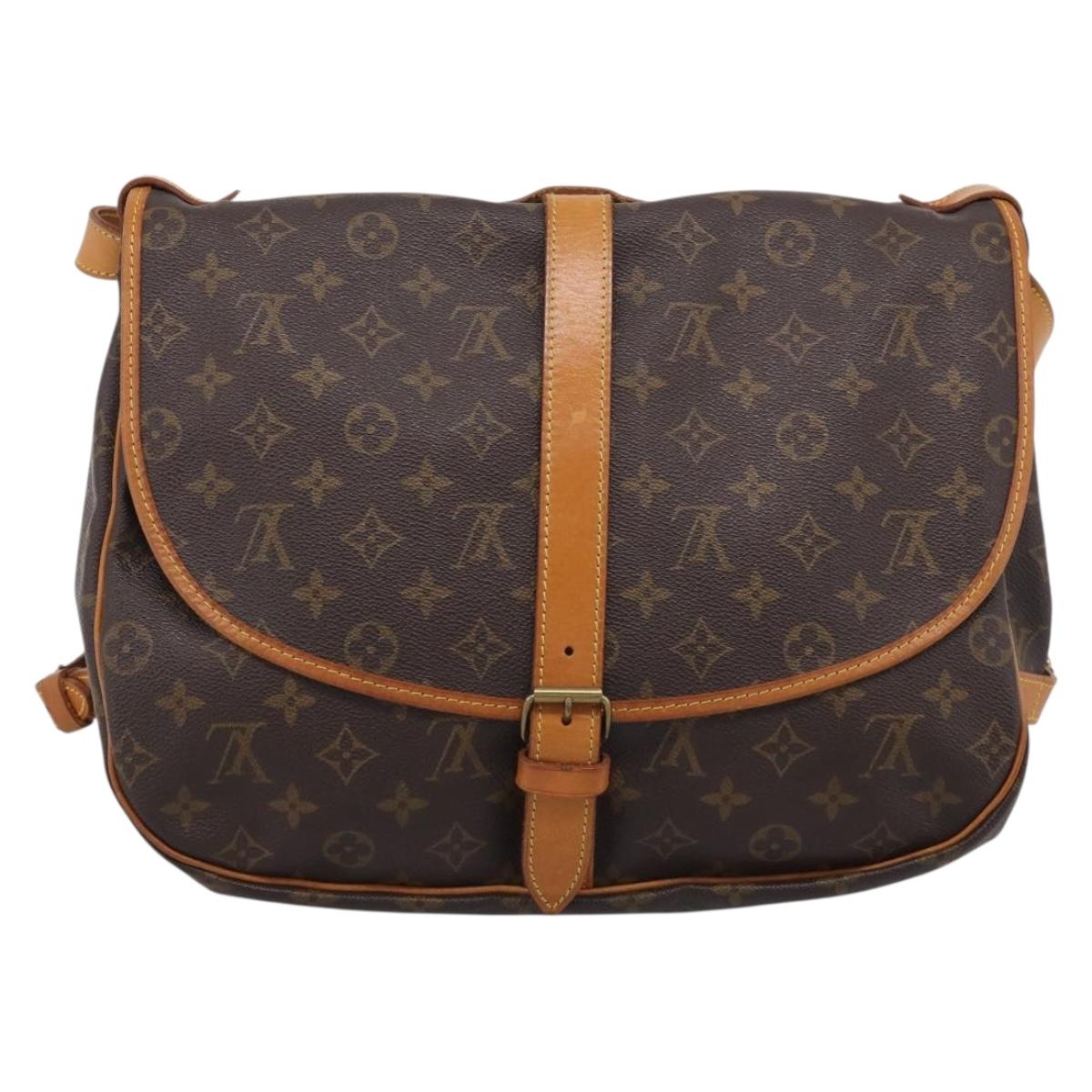 LOUIS VUITTON Monogram Saumur 35 Shoulder Bag M42254 LV Auth 207125V