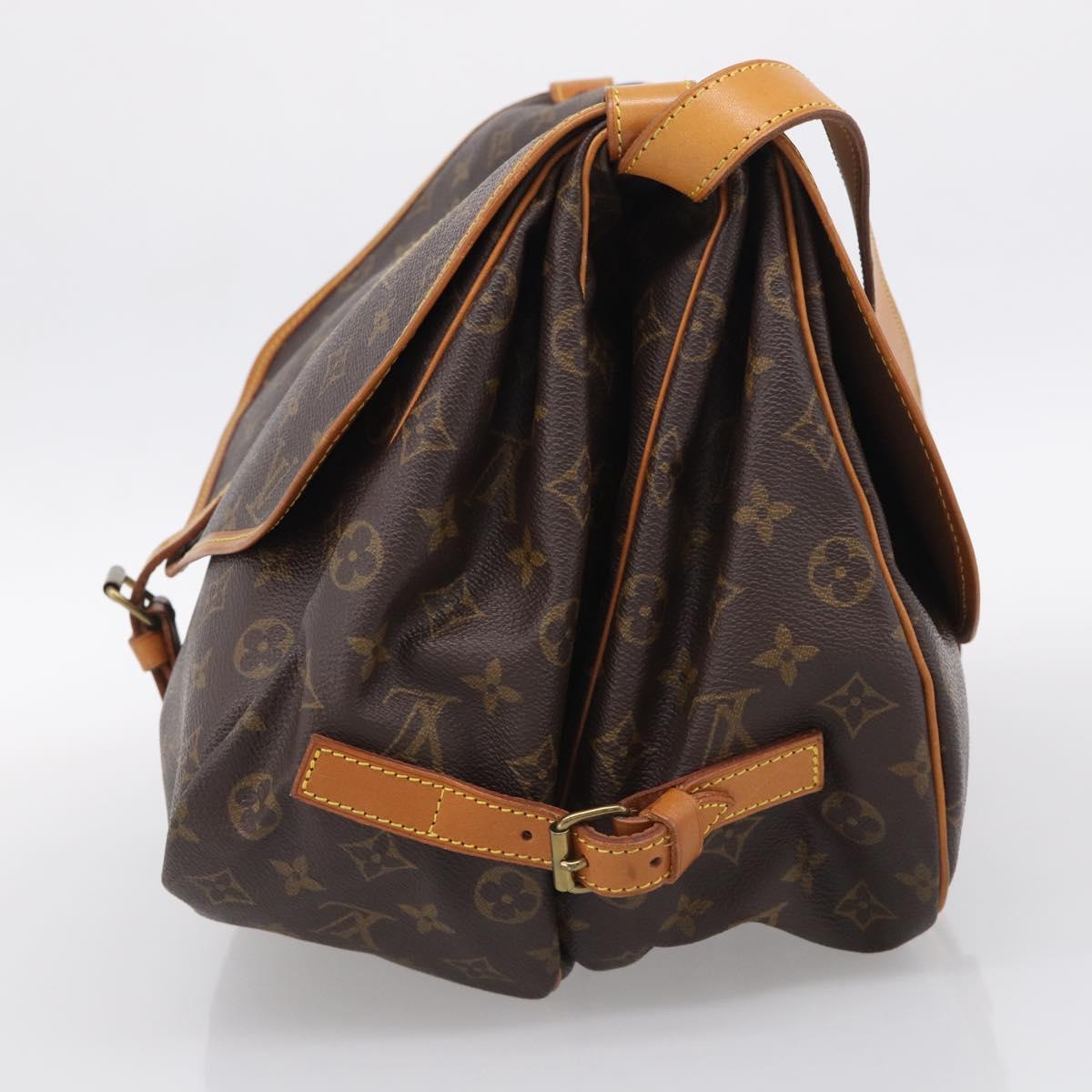 LOUIS VUITTON Monogram Saumur 35 Shoulder Bag M42254 LV Auth 207125V