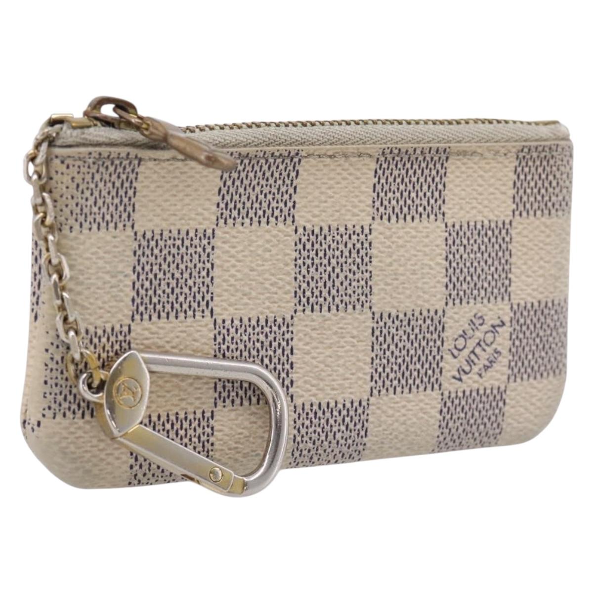 LOUIS VUITTON Damier Azur Pochette Cles Coin Purse N62659 LV Auth 207128