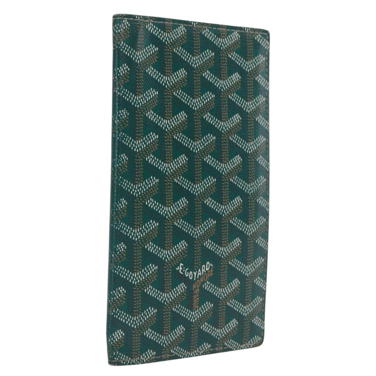 Goyard Herringbone Long Wallet PVC Green Auth 207130M