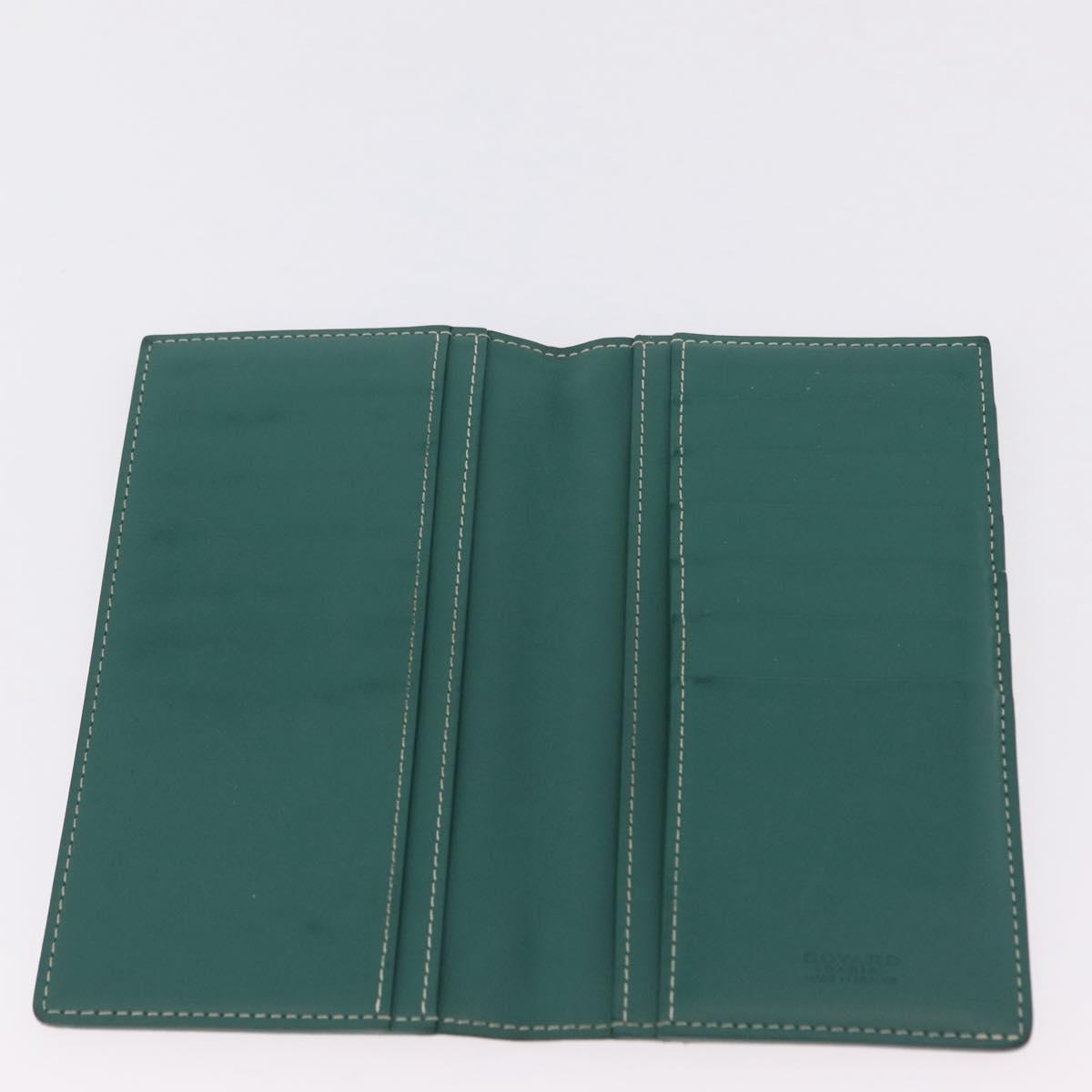 Goyard Herringbone Long Wallet PVC Green Auth 207130M