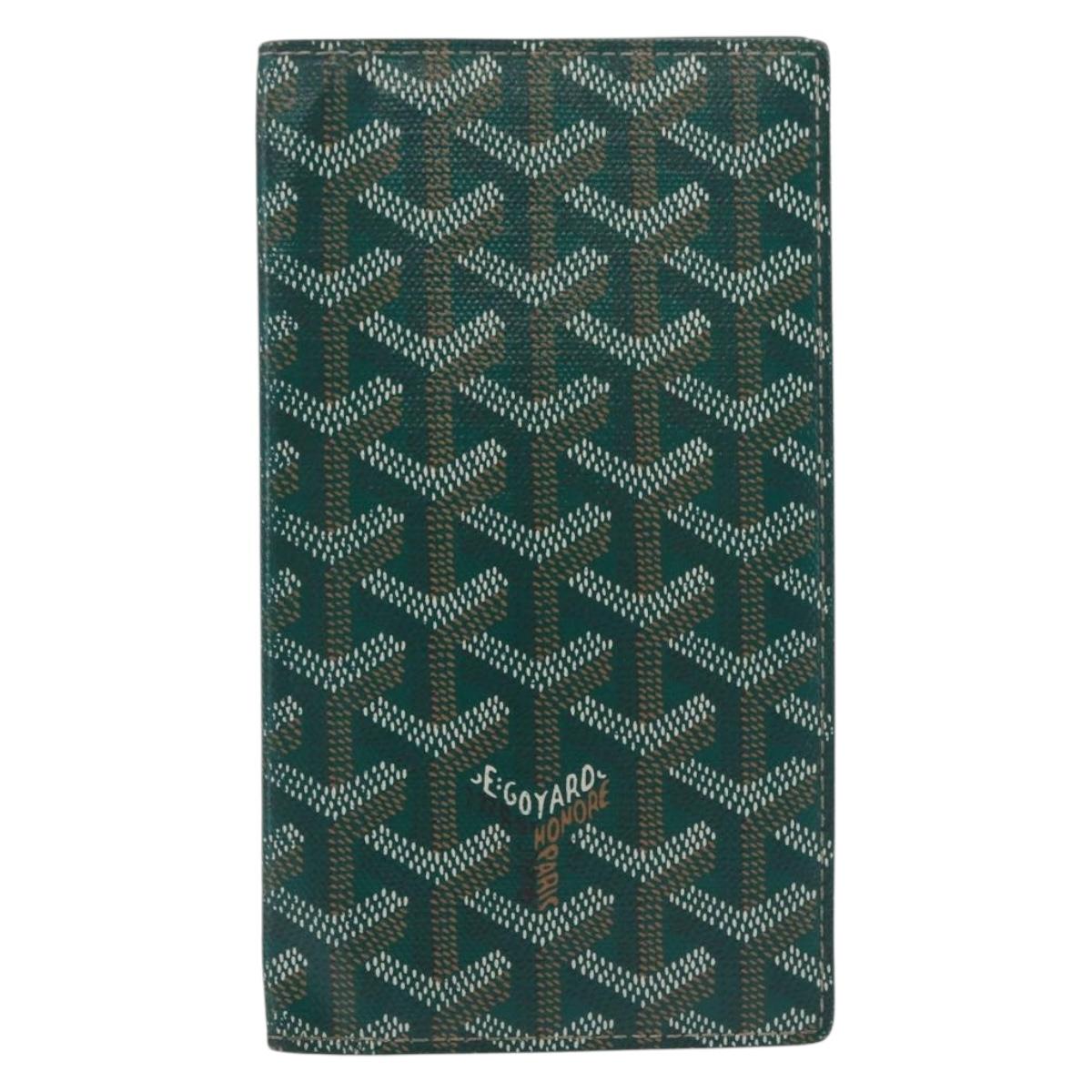 Goyard Herringbone Long Wallet PVC Green Auth 207130M