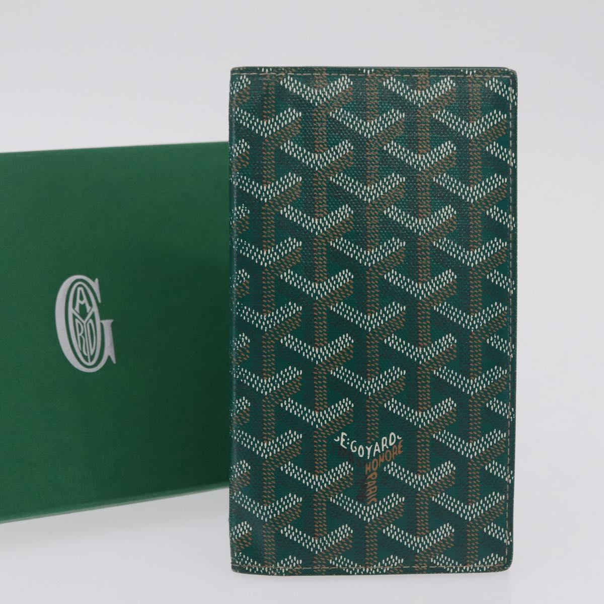 Goyard Herringbone Long Wallet PVC Green Auth 207130M