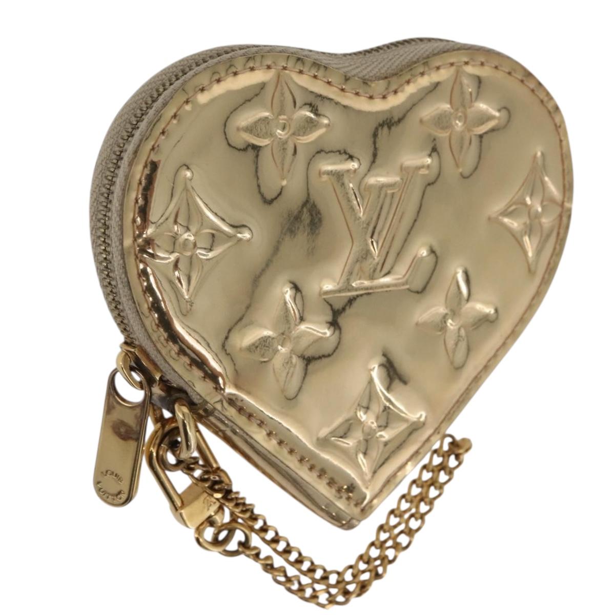 LOUIS VUITTON Monogram Miroir Porte Monnaie Coeur Gold Dore M93567 Auth 207133A
