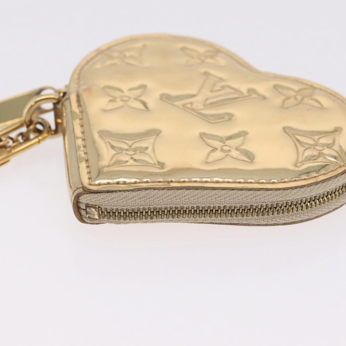 LOUIS VUITTON Monogram Miroir Porte Monnaie Coeur Gold Dore M93567 Auth 207133A