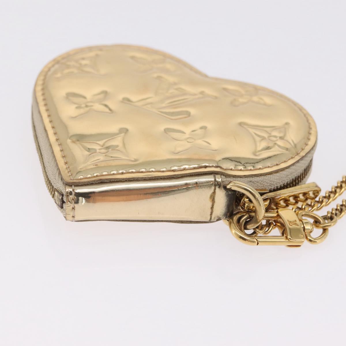 LOUIS VUITTON Monogram Miroir Porte Monnaie Coeur Gold Dore M93567 Auth 207133A