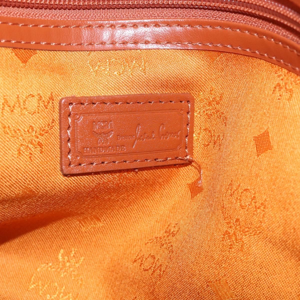 MCM Logogram Vicetos Boston Bag PVC Leather 2way Brown Gold Auth 207144A