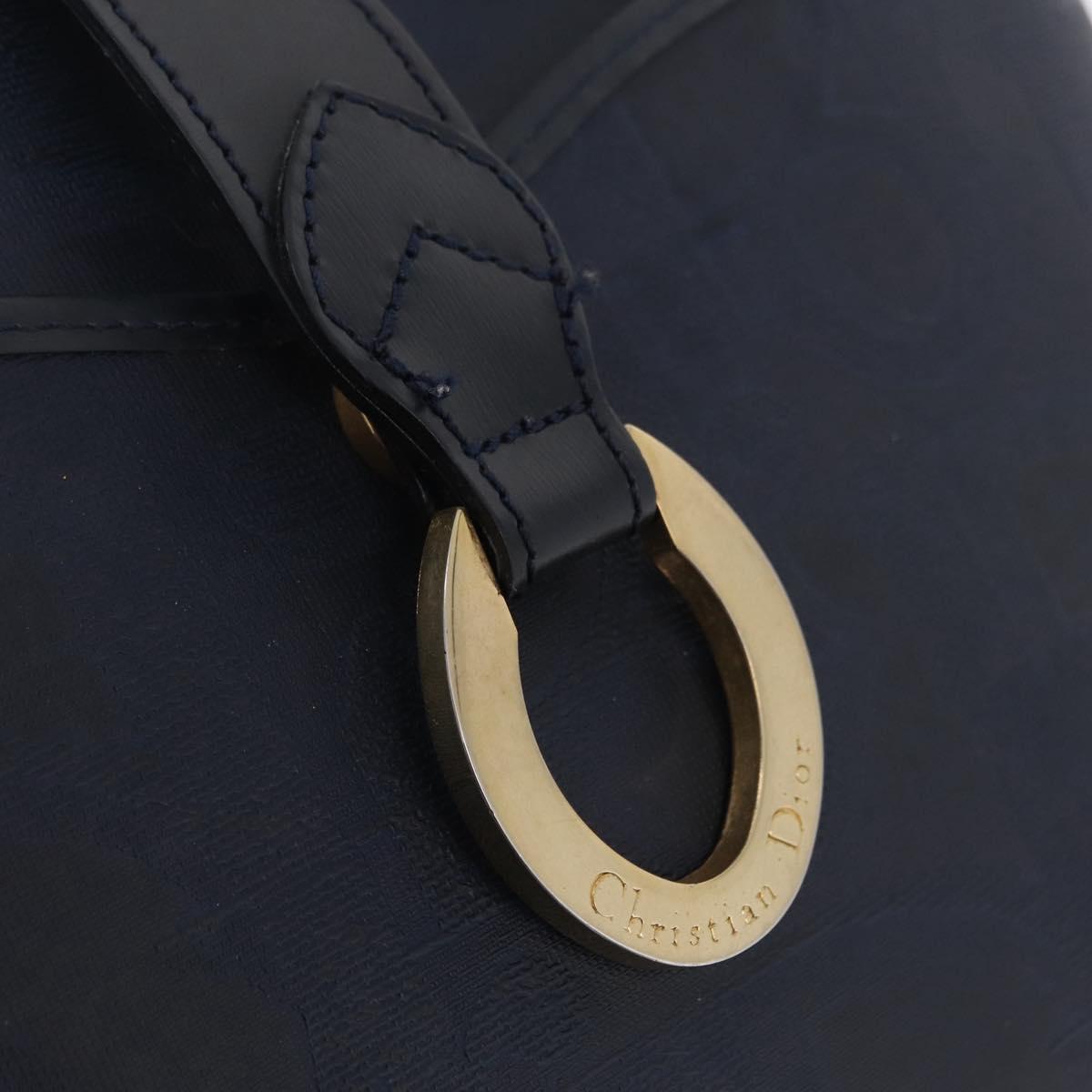 Christian Dior Trotter Canvas Hand Bag PVC Navy Gold Auth 207155A