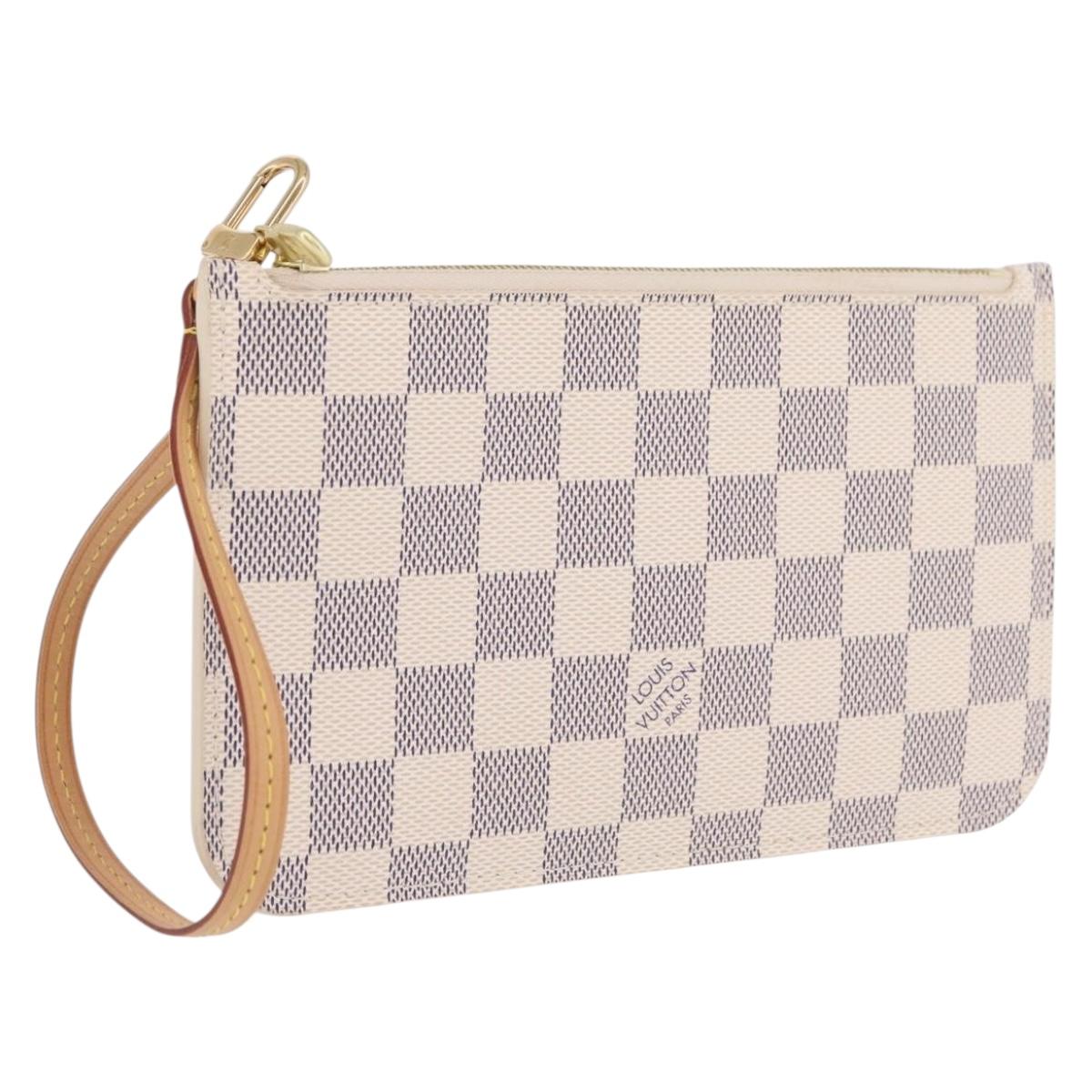 LOUIS VUITTON Damier Azur Neverfull MM Pouch LV Auth 207173V