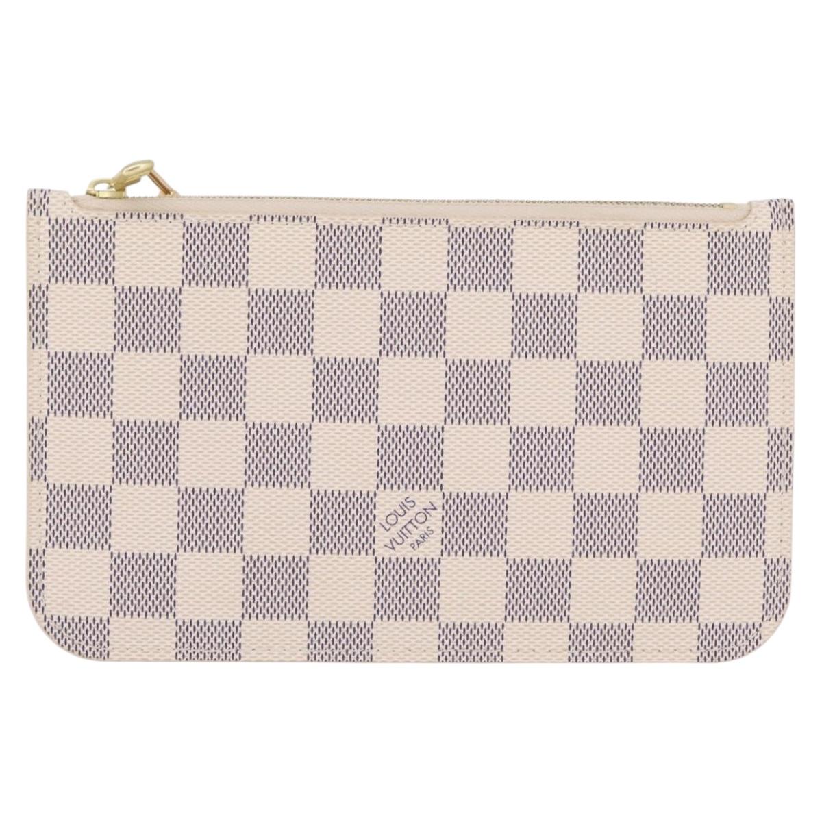 LOUIS VUITTON Damier Azur Neverfull MM Pouch LV Auth 207173V
