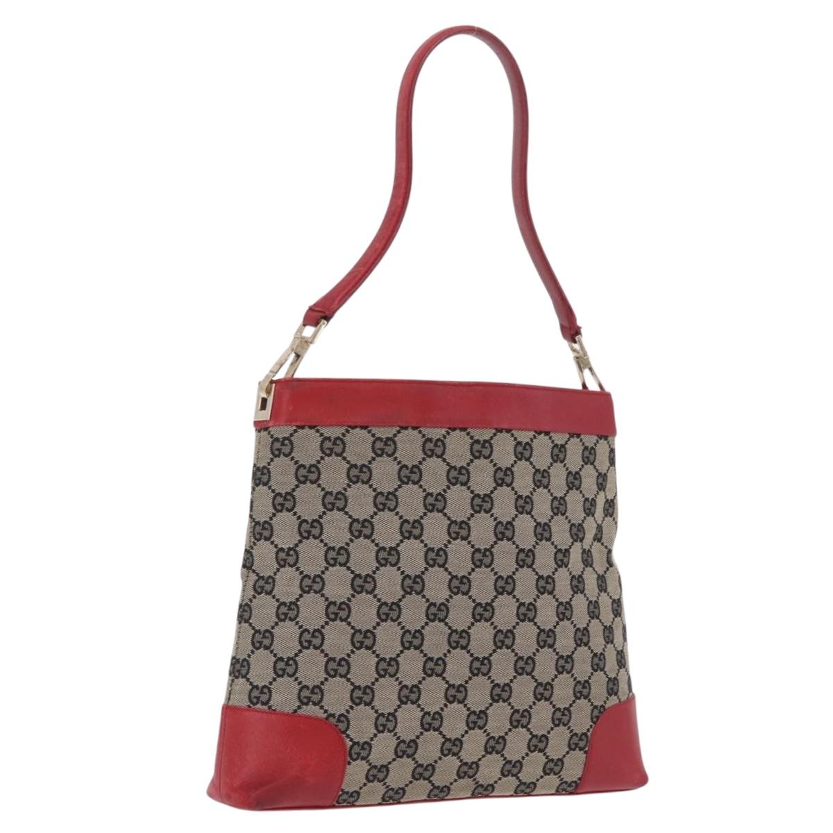 GUCCI GG Canvas Shoulder Bag Navy Gold 001 4231 Auth 207174