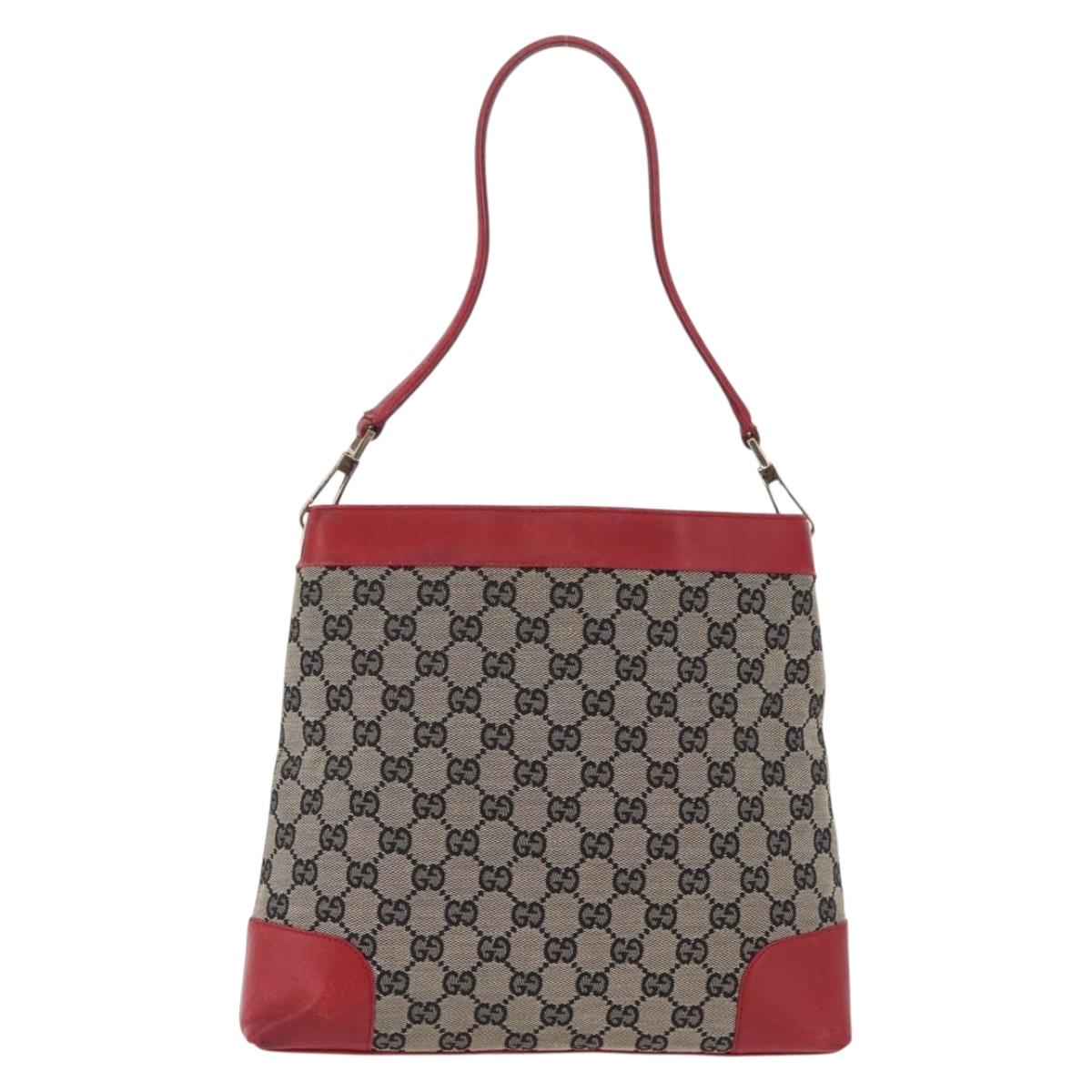 GUCCI GG Canvas Shoulder Bag Navy Gold 001 4231 Auth 207174