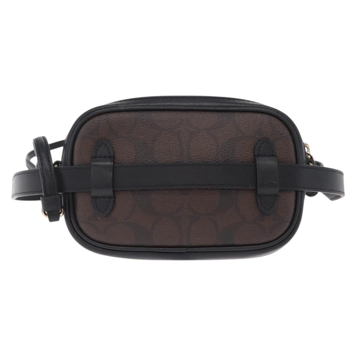 Coach Shoulder Bag Leather 2way Brown Gold Auth 207184A