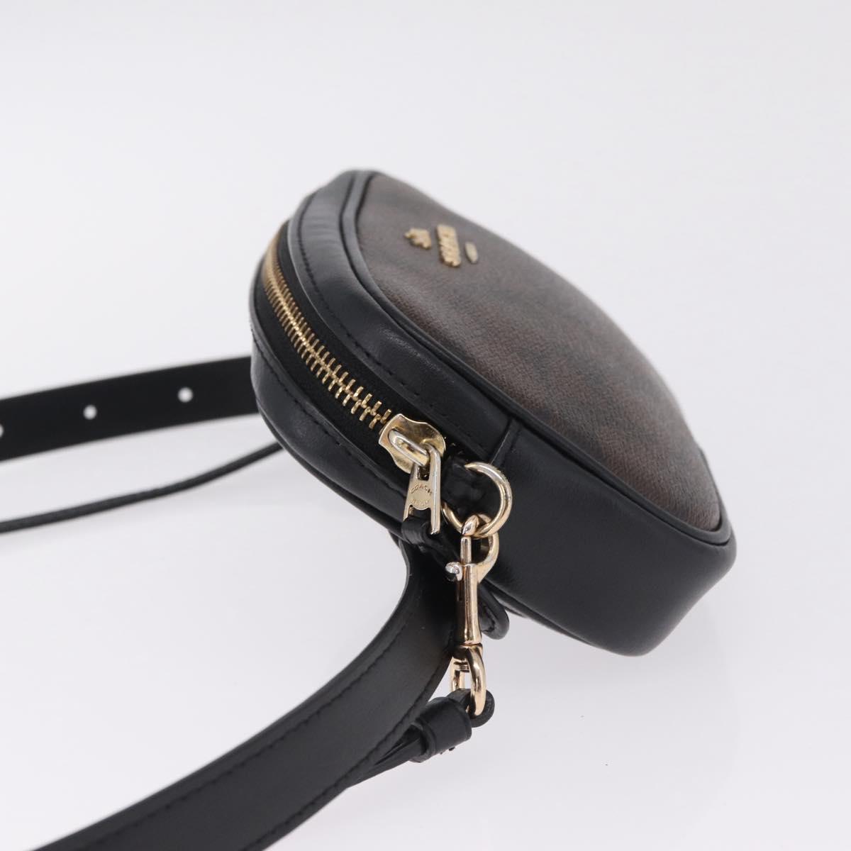 Coach Shoulder Bag Leather 2way Brown Gold Auth 207184A