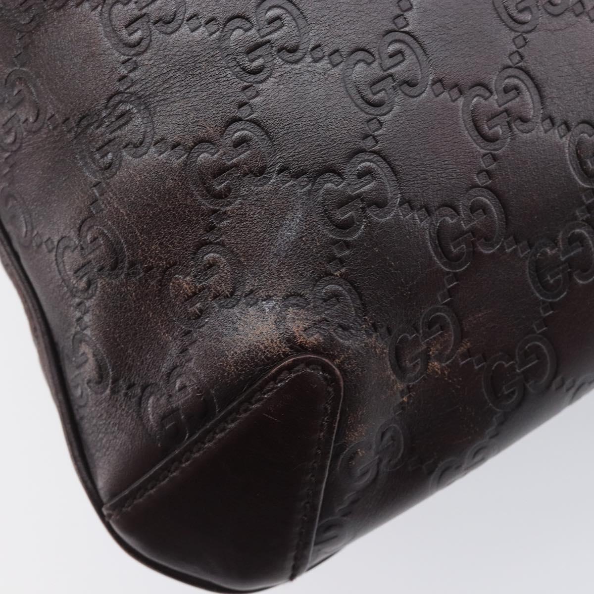 GUCCI GG Canvas Guccissima Shoulder Bag Leather Wine Red 145826 Auth 207202V