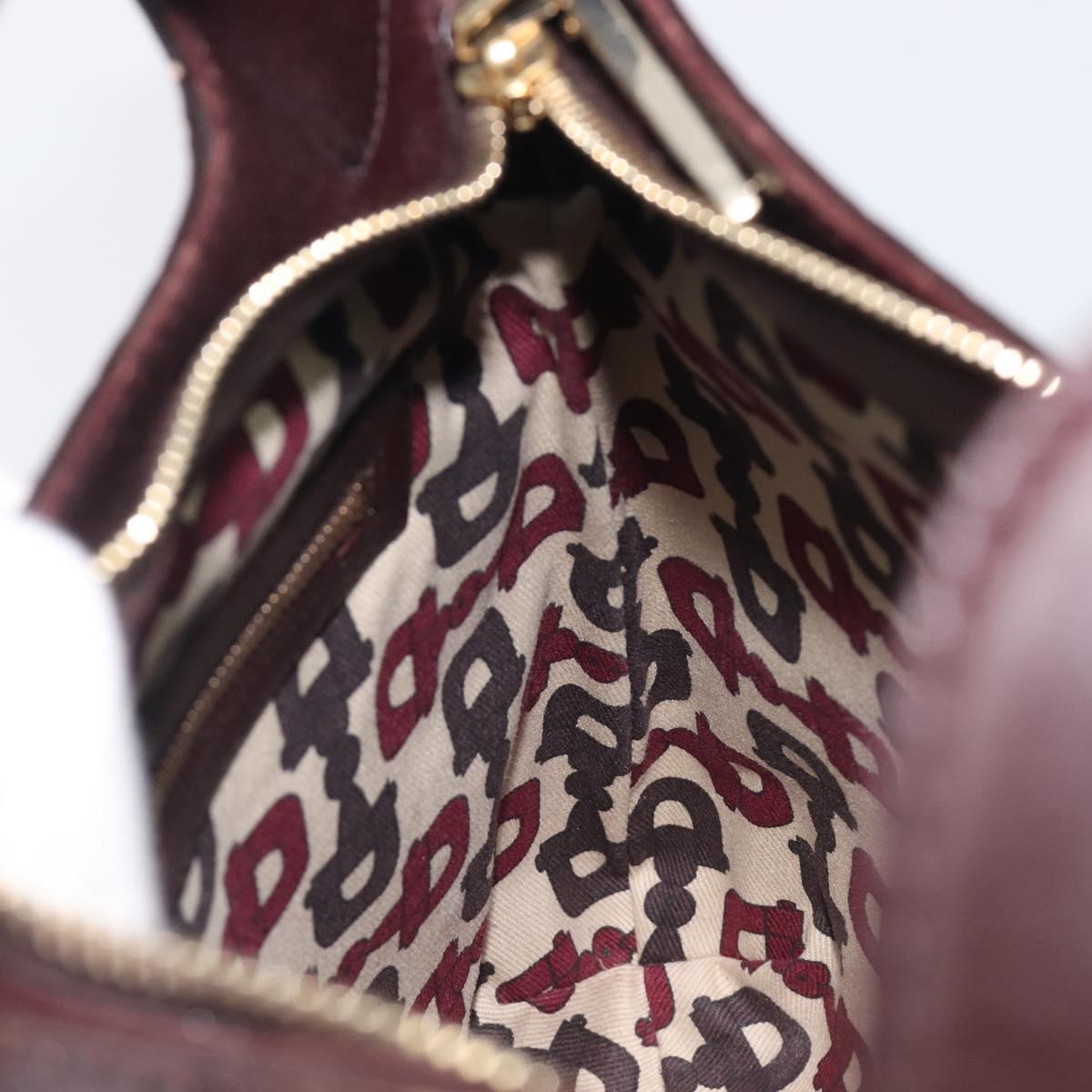 GUCCI GG Canvas Guccissima Shoulder Bag Leather Wine Red 145826 Auth 207202V