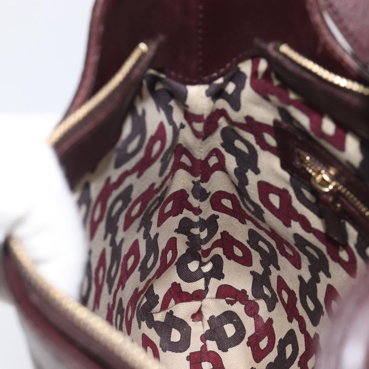 GUCCI GG Canvas Guccissima Shoulder Bag Leather Wine Red 145826 Auth 207202V