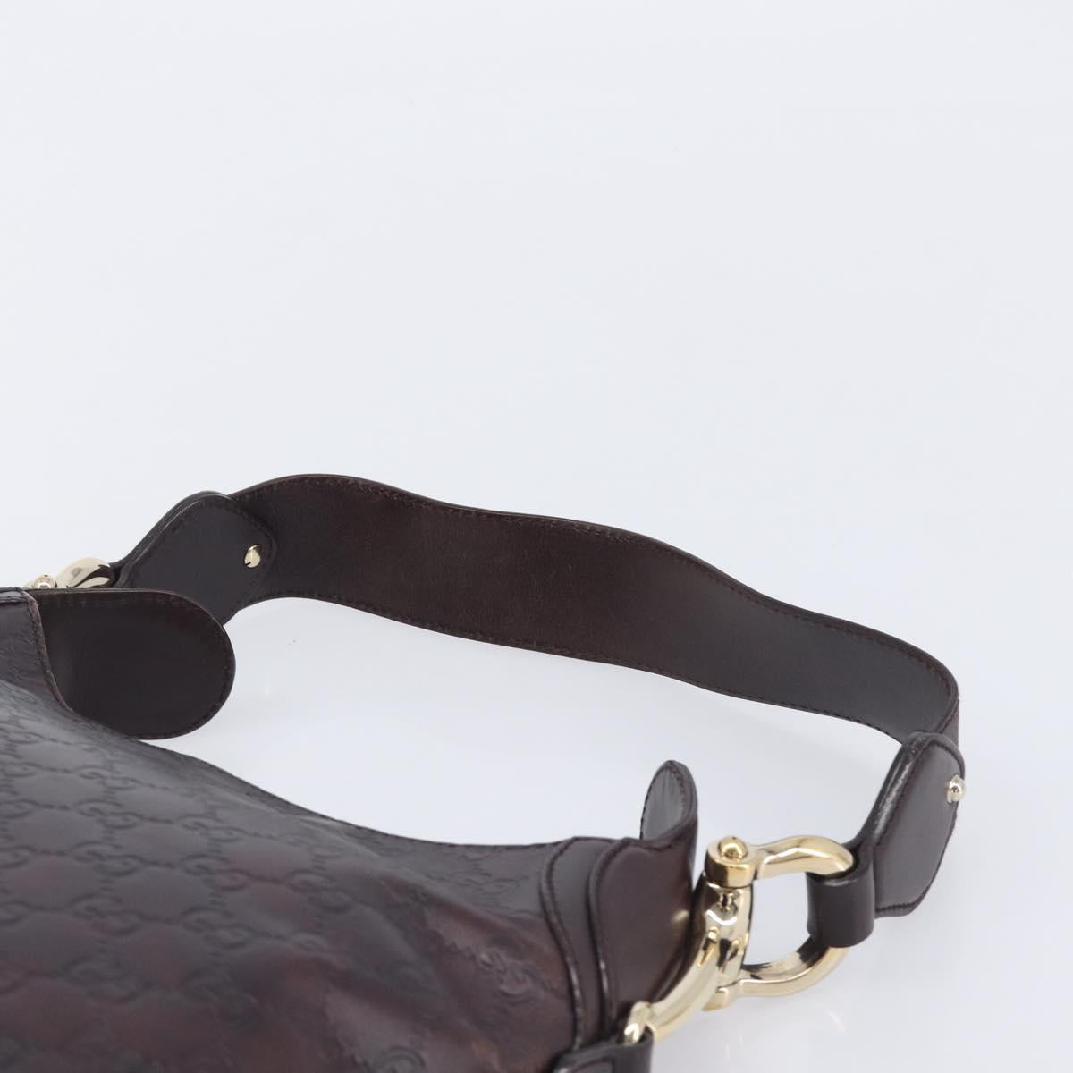 GUCCI GG Canvas Guccissima Shoulder Bag Leather Wine Red 145826 Auth 207202V