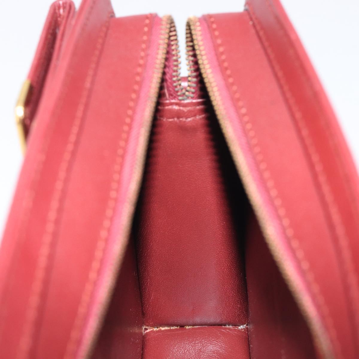 Cartier Must Line Clutch Bag Leather Bordeaux Gold Auth 207205V