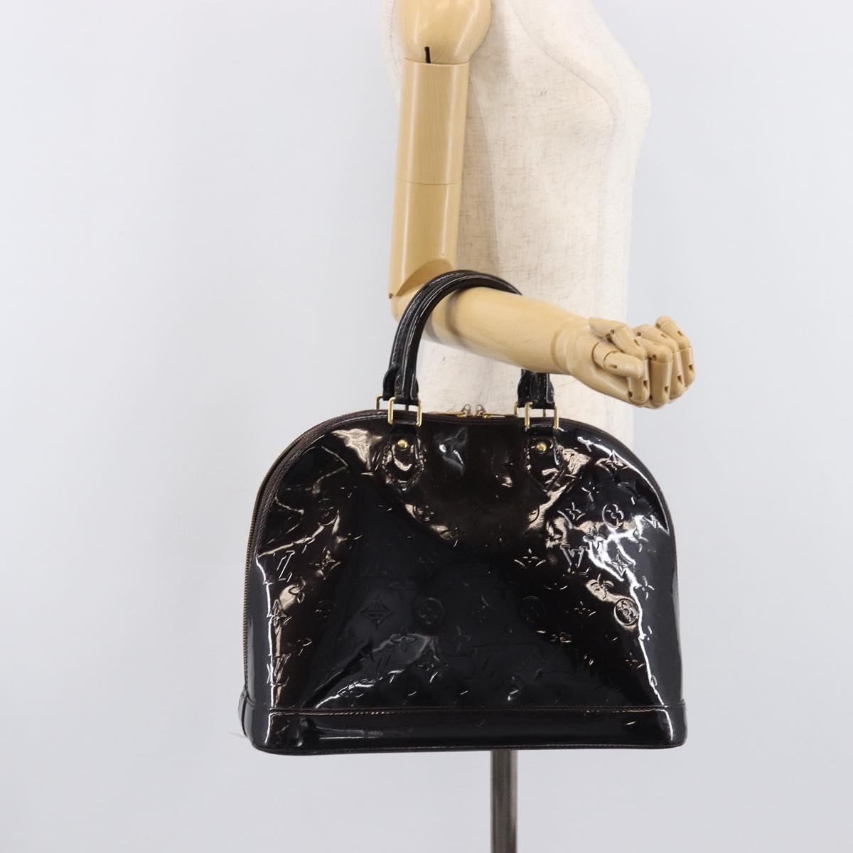 LOUIS VUITTON Monogram Vernis Alma GM Hand Bag Amarante M93595 LV Auth 207207